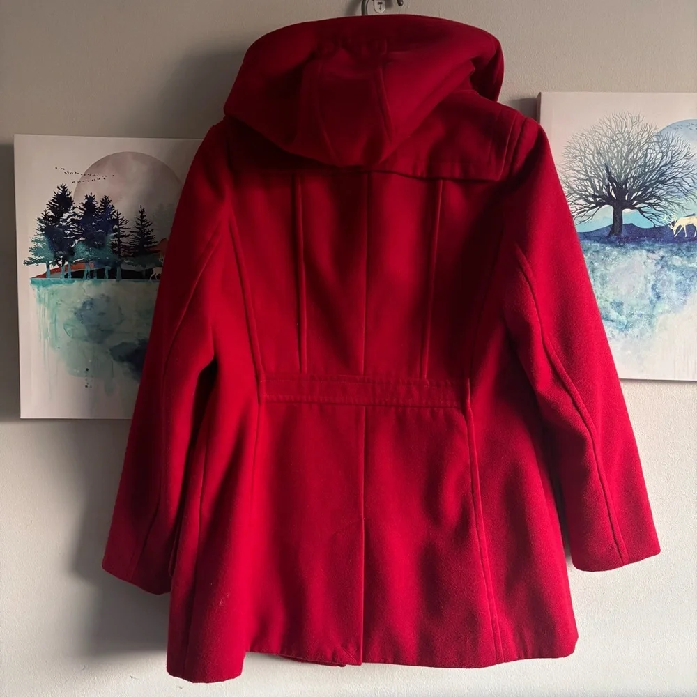 Jessica Red Duffle Coat Medium - Picture 2 of 8